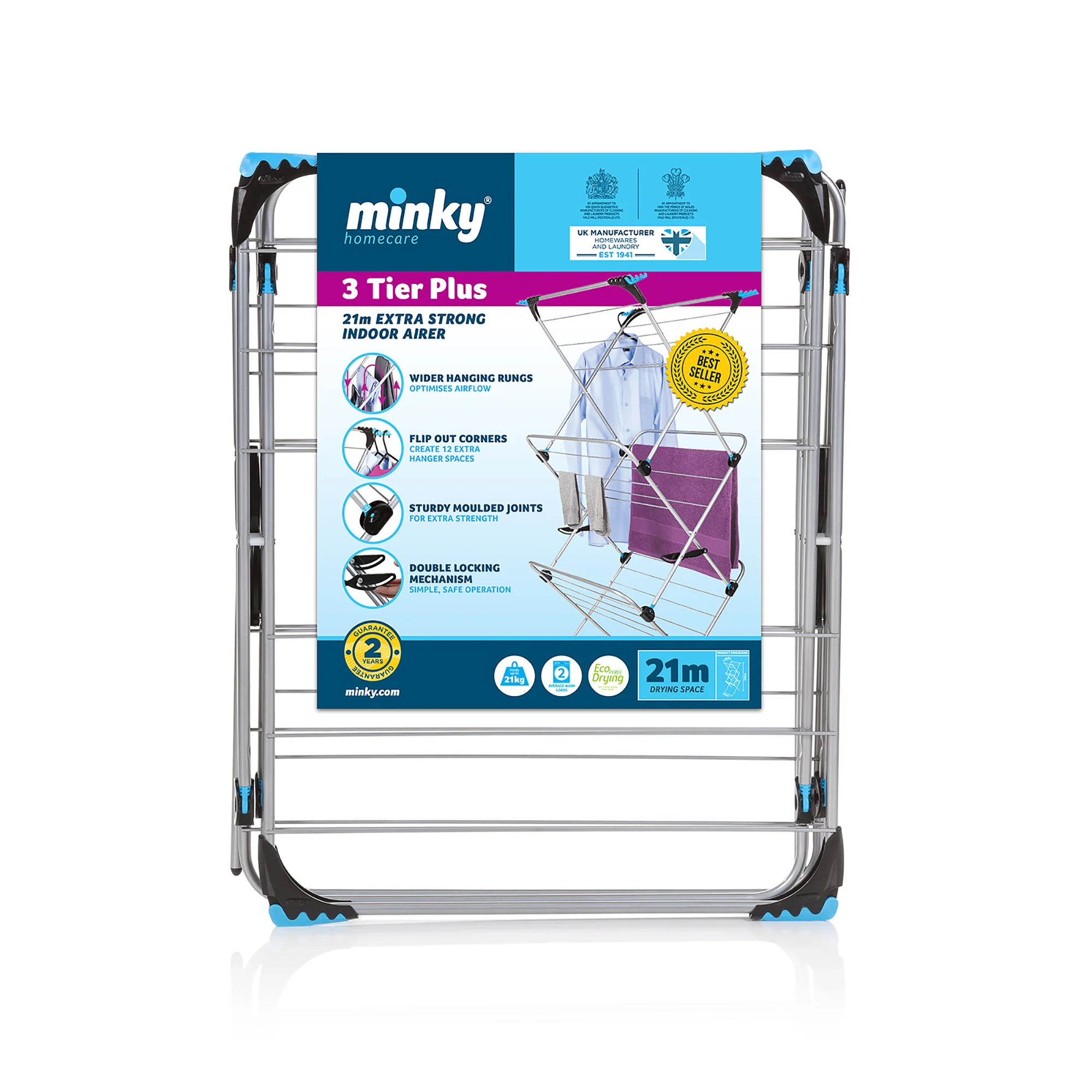 Minky 3 Tier Plus Clothes Airer - Image 2