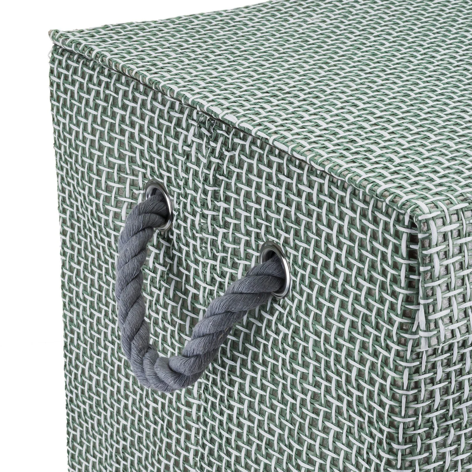 Minky 72L Laundry Hamper Basket | Grey Check Fabric | 40x30x60cm - Image 3