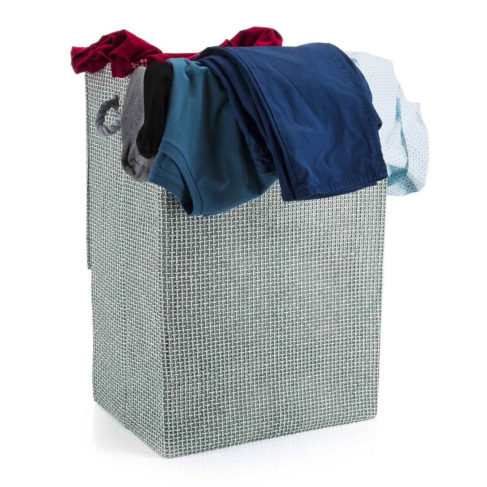 Minky 72L Laundry Hamper Basket | Grey Check Fabric | 40x30x60cm - Image 4