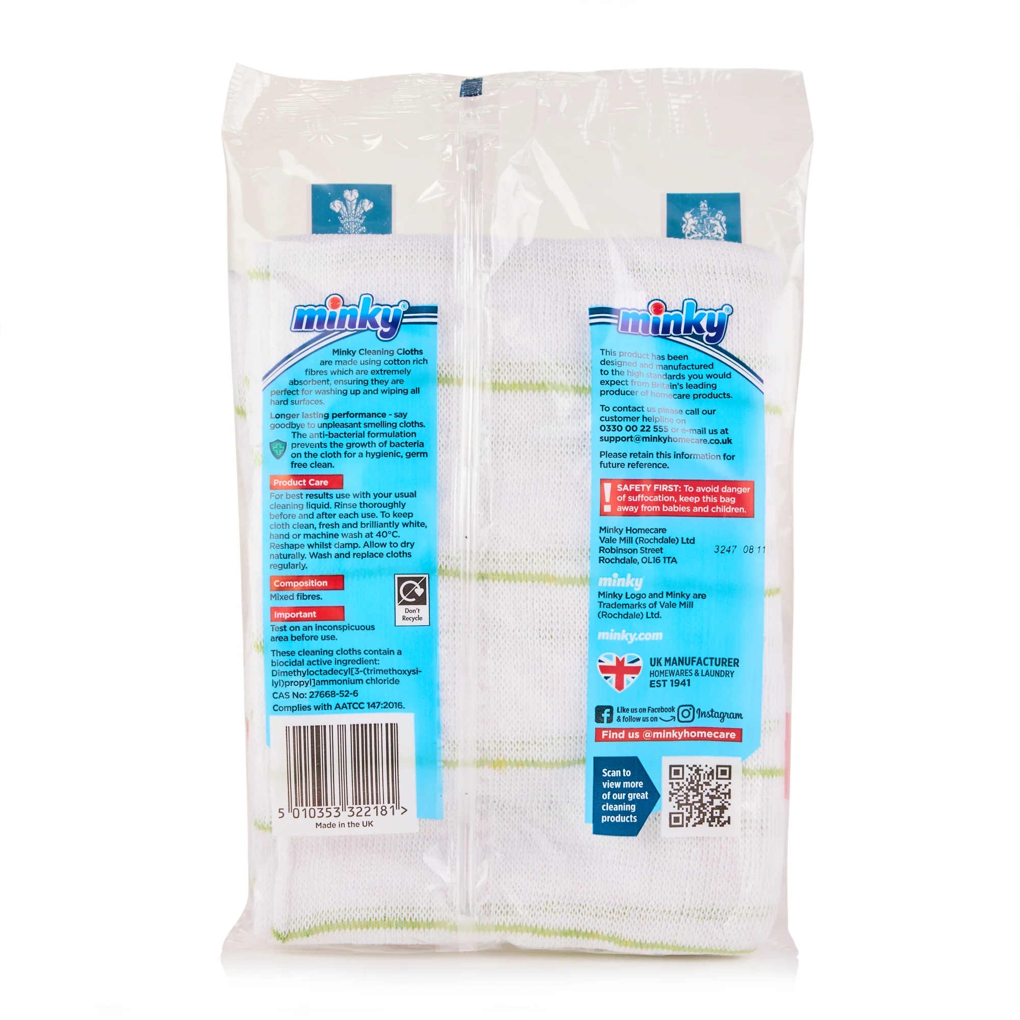 Minky Anti-Bacterial Cleaning Cloths 3 Pack - Image 4