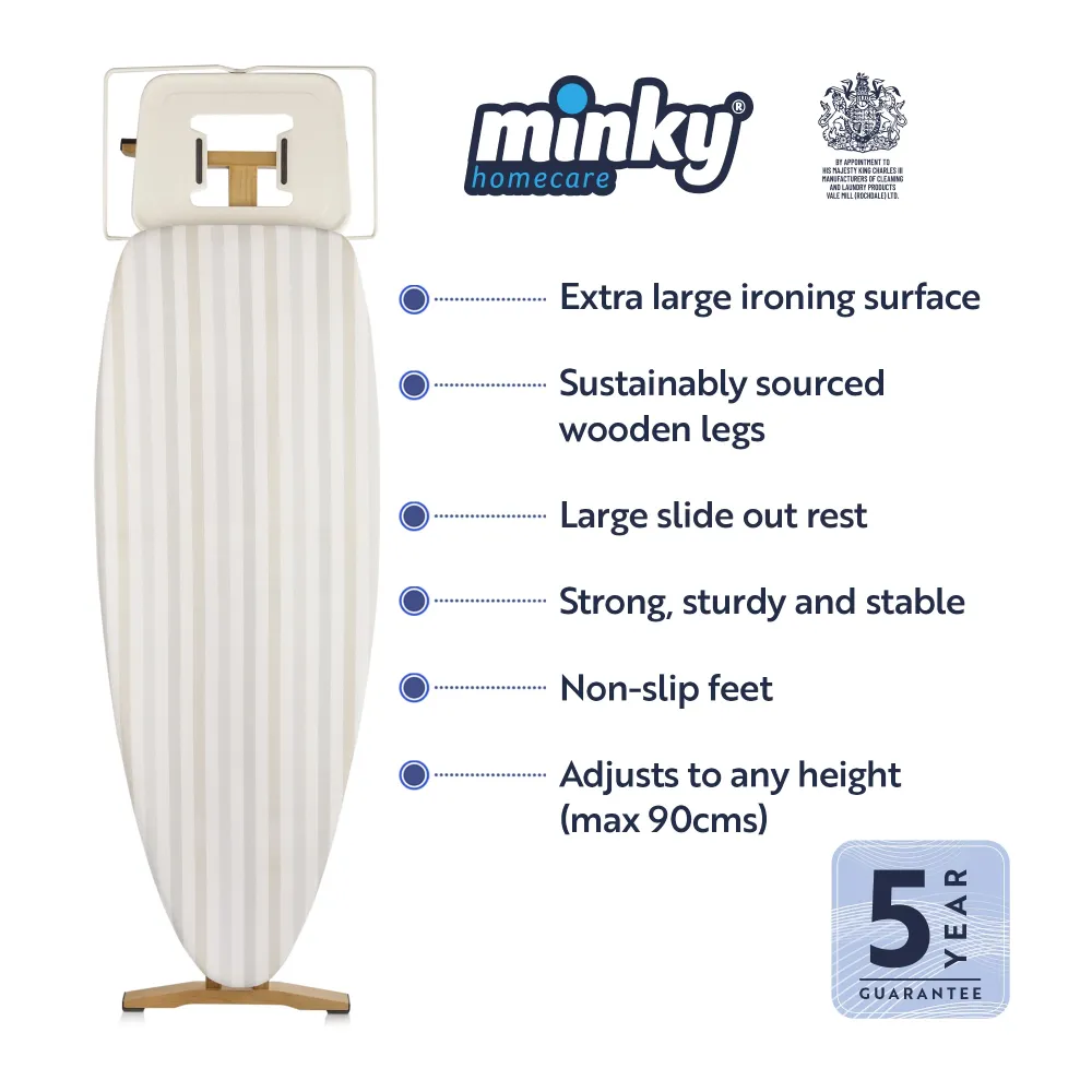 Minky Heritage Ironing Board - 130 x 47cm, Ironing Board Cover Included - Image 3
