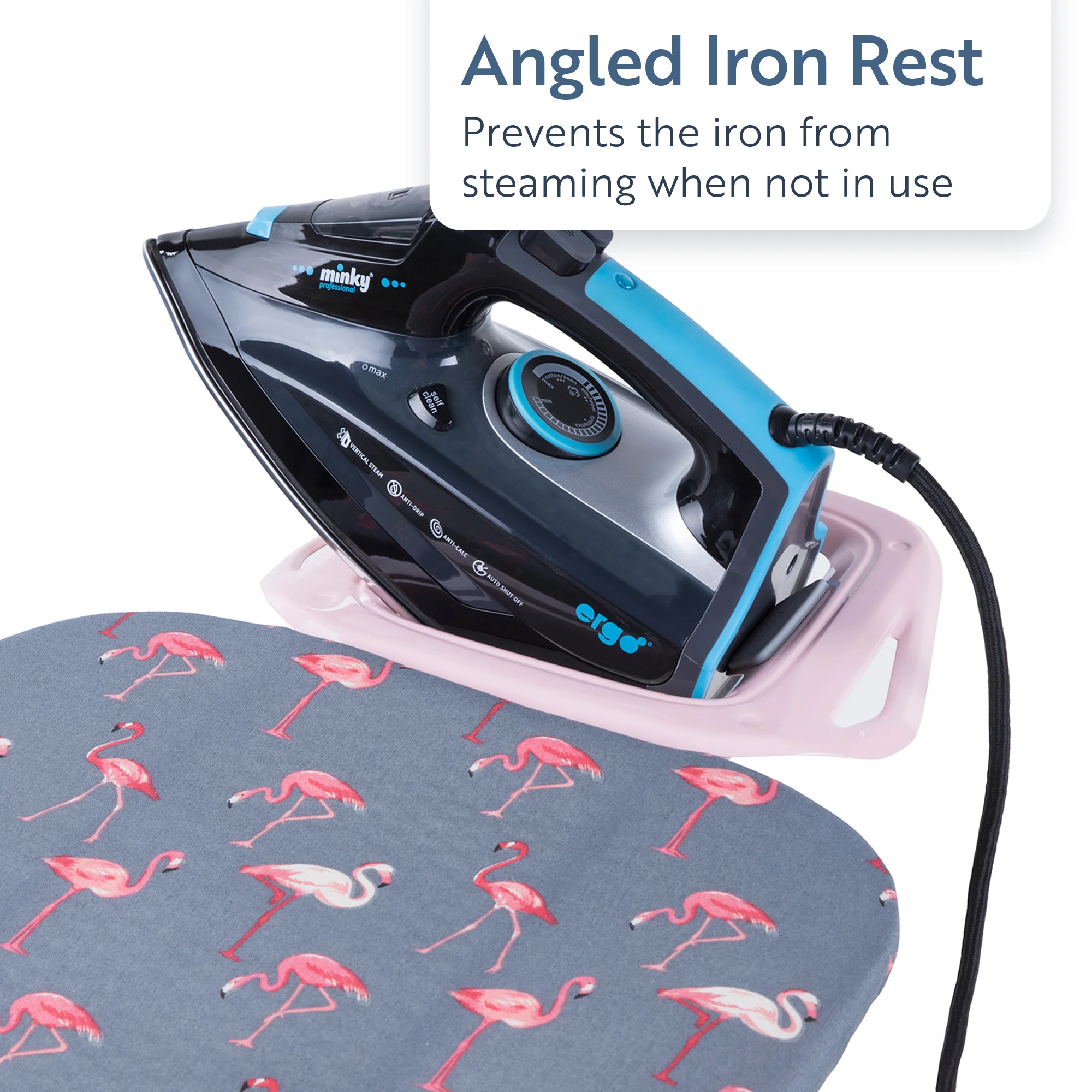 Minky Ironing Board - Flamingo Pink 122 x 38cm, Ironing Board Cover Included - Image 4