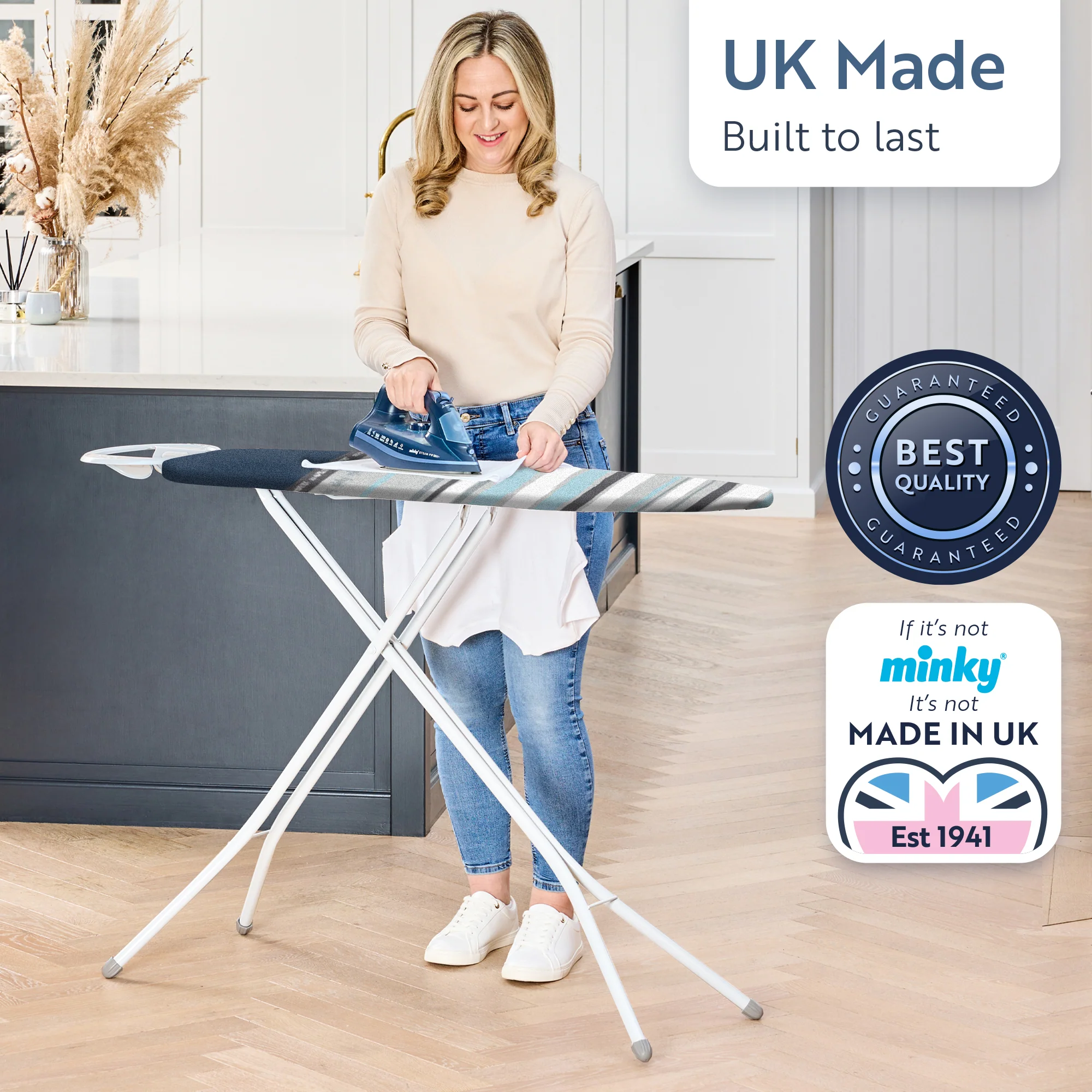 Minky Ironing Board - Premium Board 122 x 38cm, Ironing Board Cover Included - Image 4