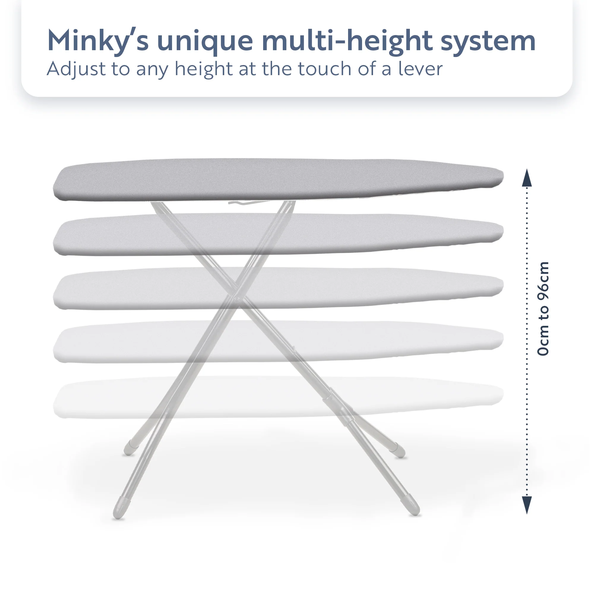 Minky Ironing Board - Premium Board 122 x 38cm, Ironing Board Cover Included - Image 7
