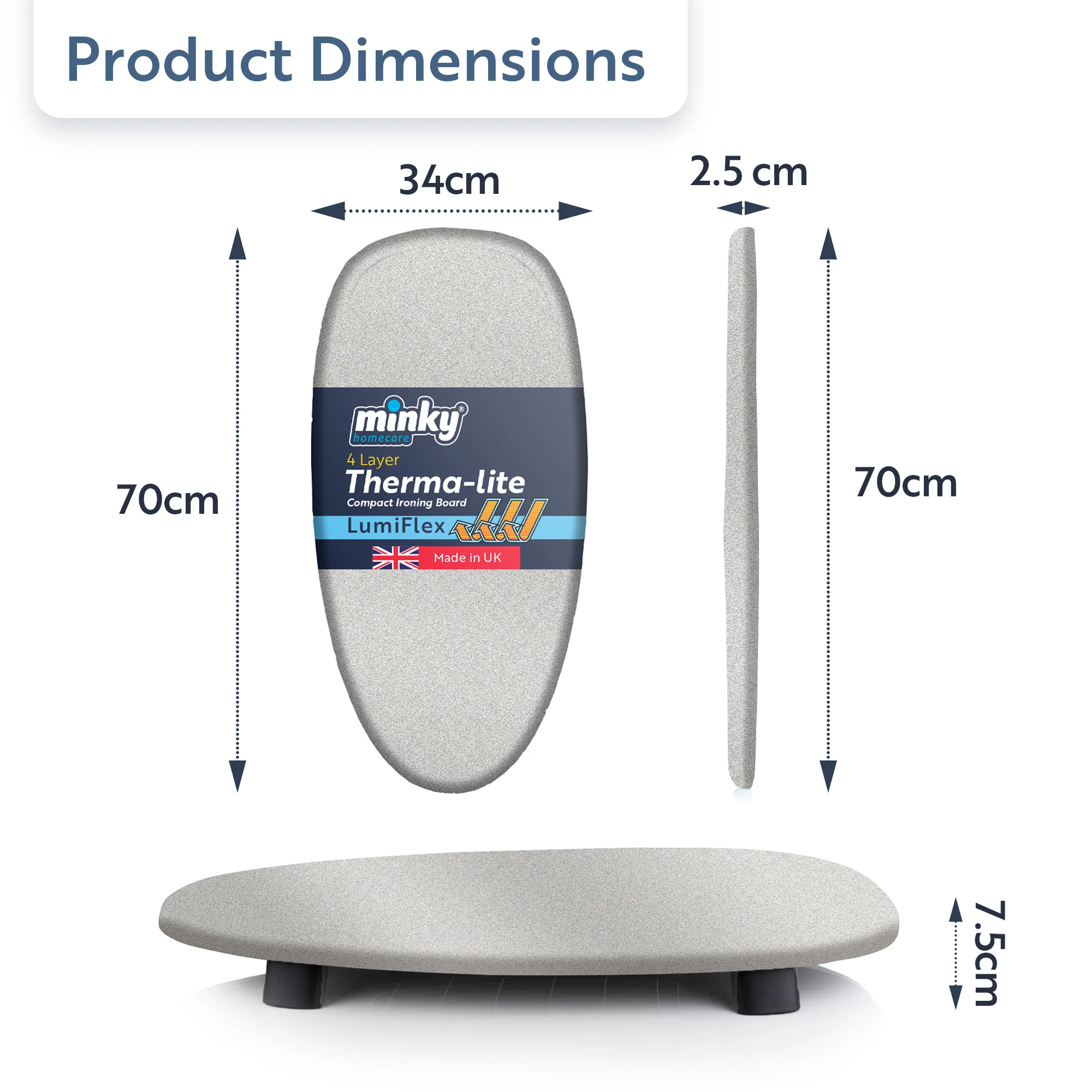 Minky Ironing Board - Lumiflex Table Top Ironing Board 70 x 34cm - Image 7