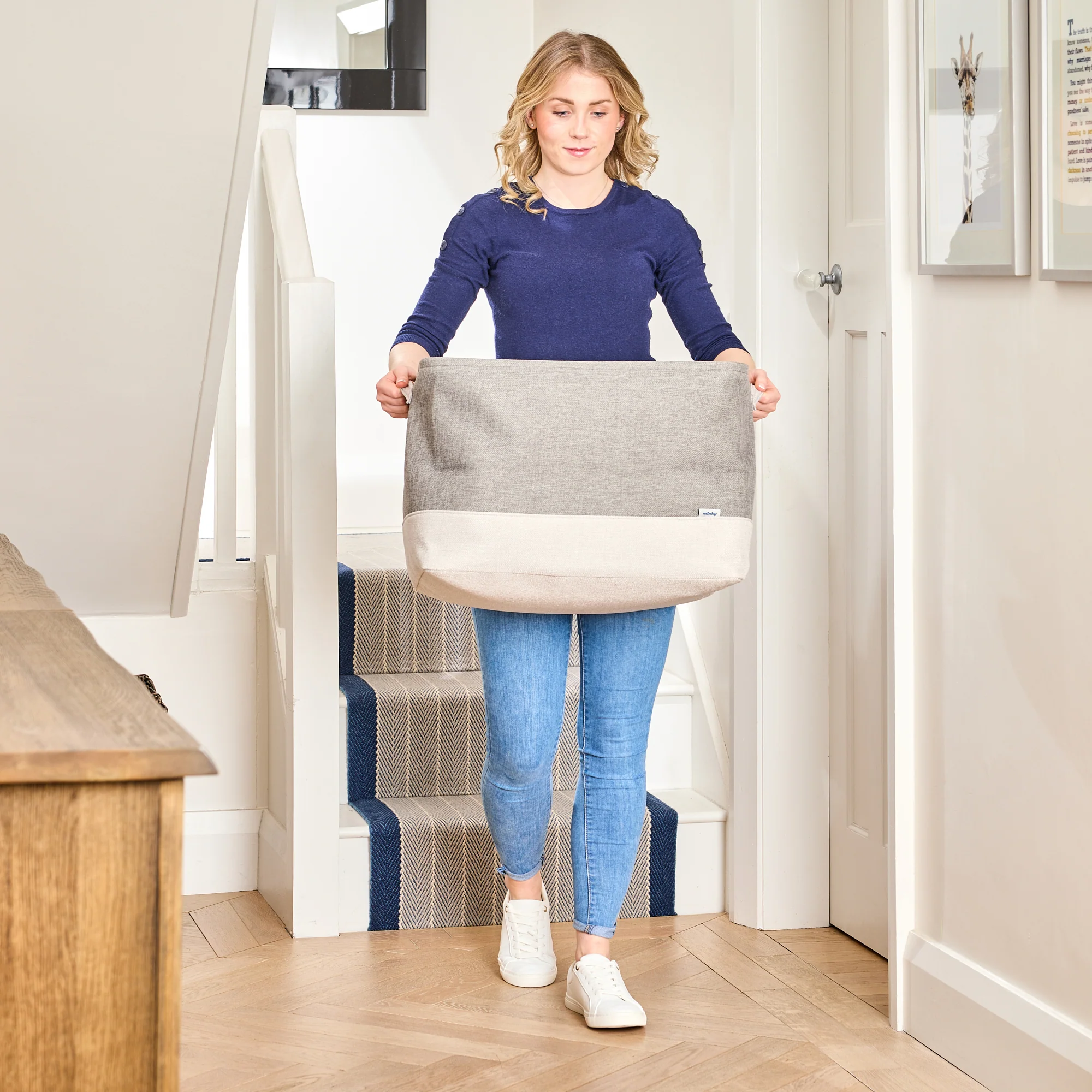 Minky Large Fabric Laundry Basket - 73L - Image 5