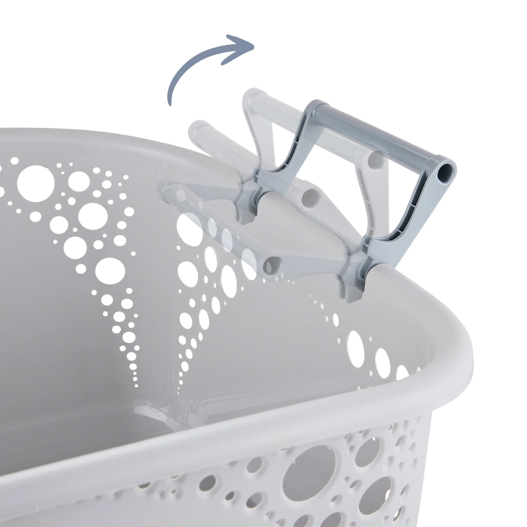 Minky Laundry Basket - 40L Washing Basket with Folding Handles - Image 6