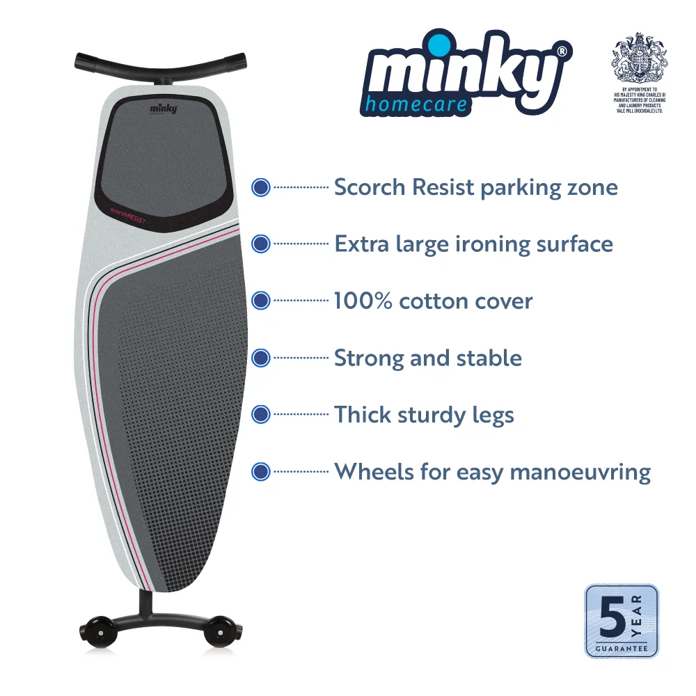 Minky MaxiPro Ironing Board, 135 x 46cm, Ironing Board Cover Included - Image 3