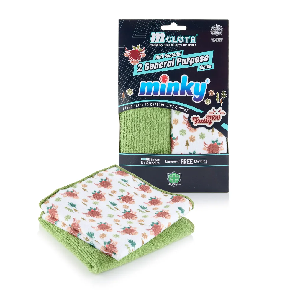 Minky Mcloth® 'Frosty Moo' Microfibre Cloths | 2 Pack