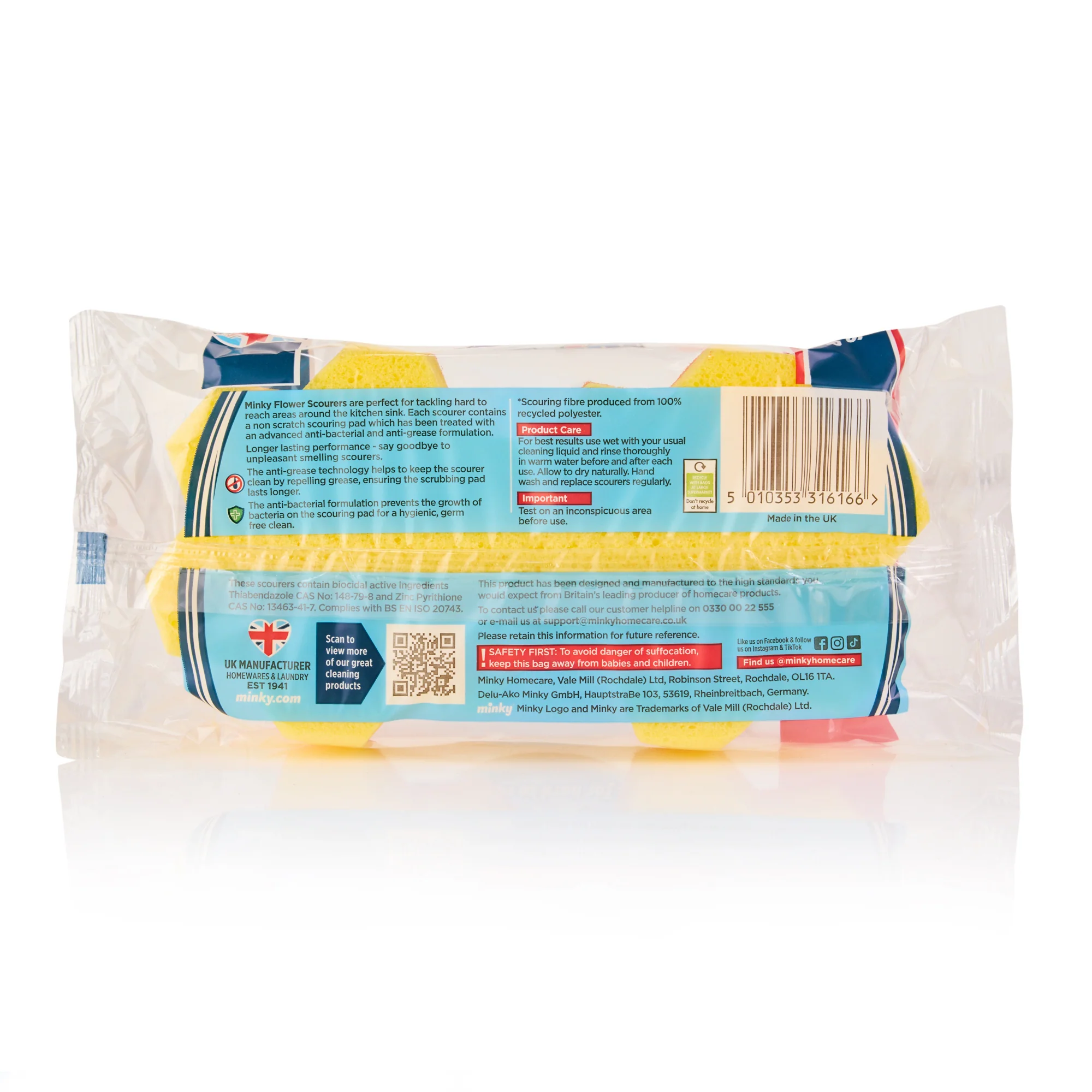 Minky Non-Scratch Flower Scourers 2 Pack - Image 5