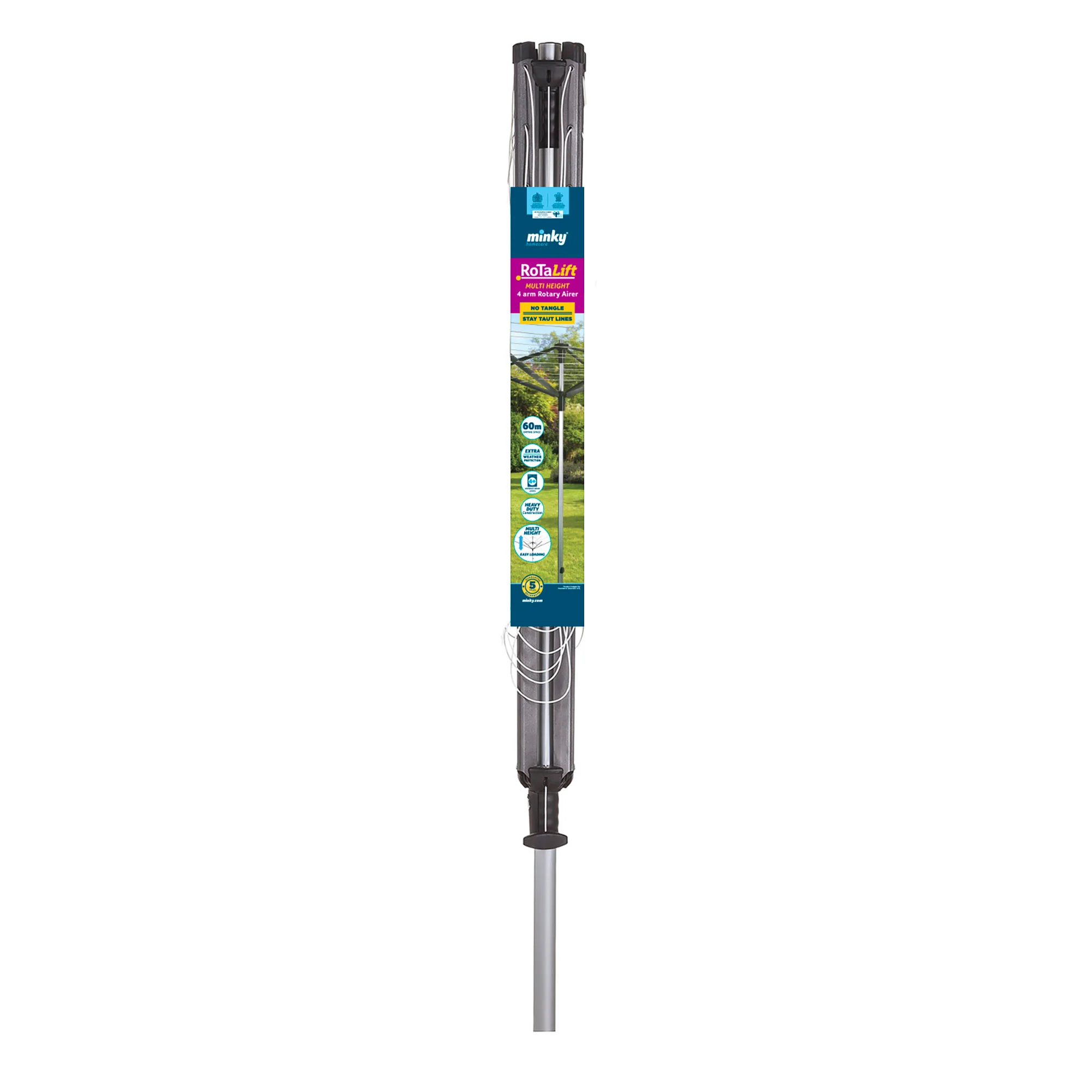 Minky RoTaLift 60m 4 Arm Rotary Airer - Image 3