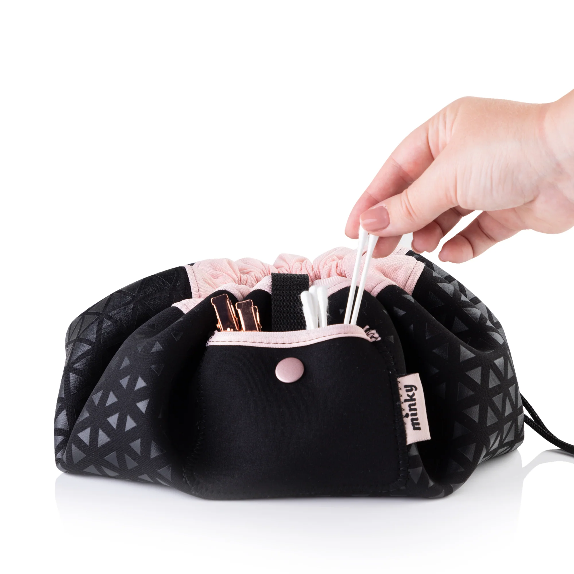 Minky Scrunchie Bag, Drawstring Makeup Bag - Image 6