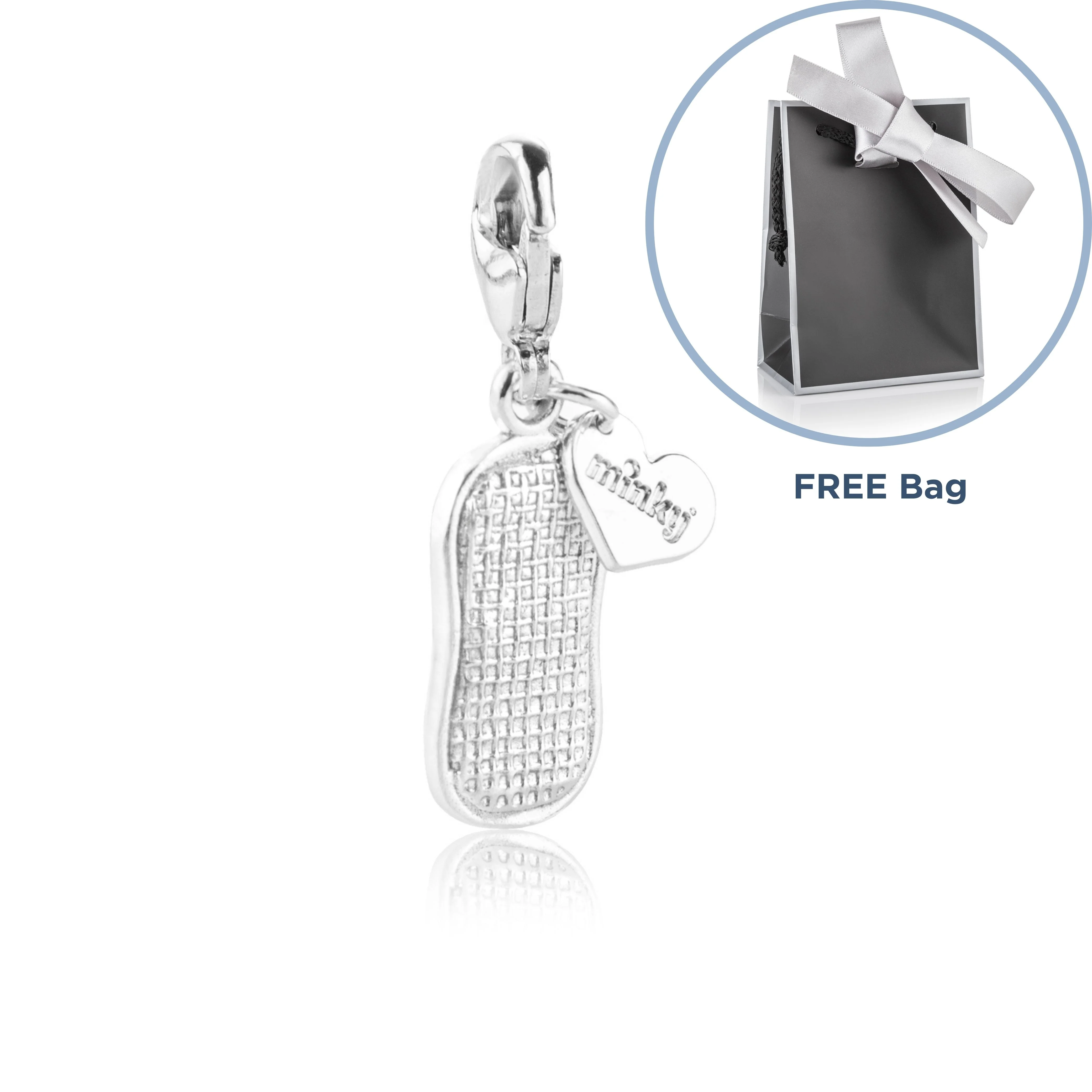 Minky Silver Charm Dangle Clip with Free Giftbag